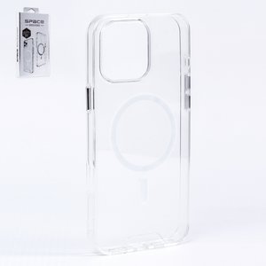 Чехол MagSafe Space для iPhone 16 Pro Max, прозрачный, магнитный, силикон