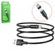 USB кабель Borofone BX41, USB тип-A, micro-USB тип-B, 100 см, 3 A, чорний, магнітний, #6931474738455