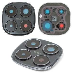 Стекло камеры для Xiaomi Redmi Note 14 Pro 4G, черное, с рамкой, midnight black