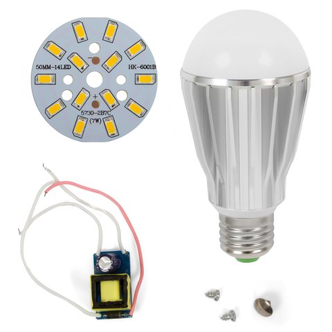 LED Light Bulb DIY Kit SQ Q17 7 W warm white, E27 , Dimmable